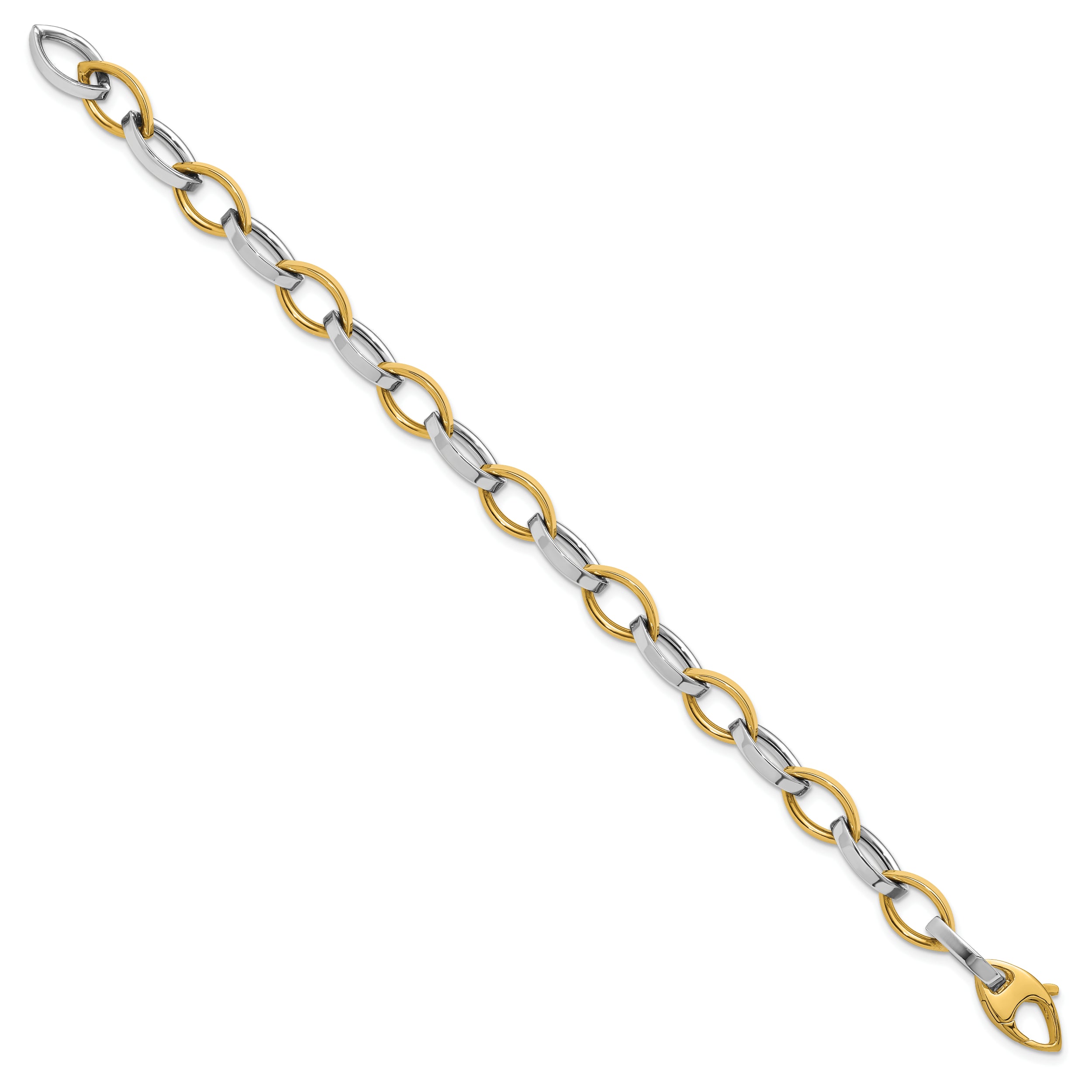 14K Two-Tone Polished Link Bracelet
