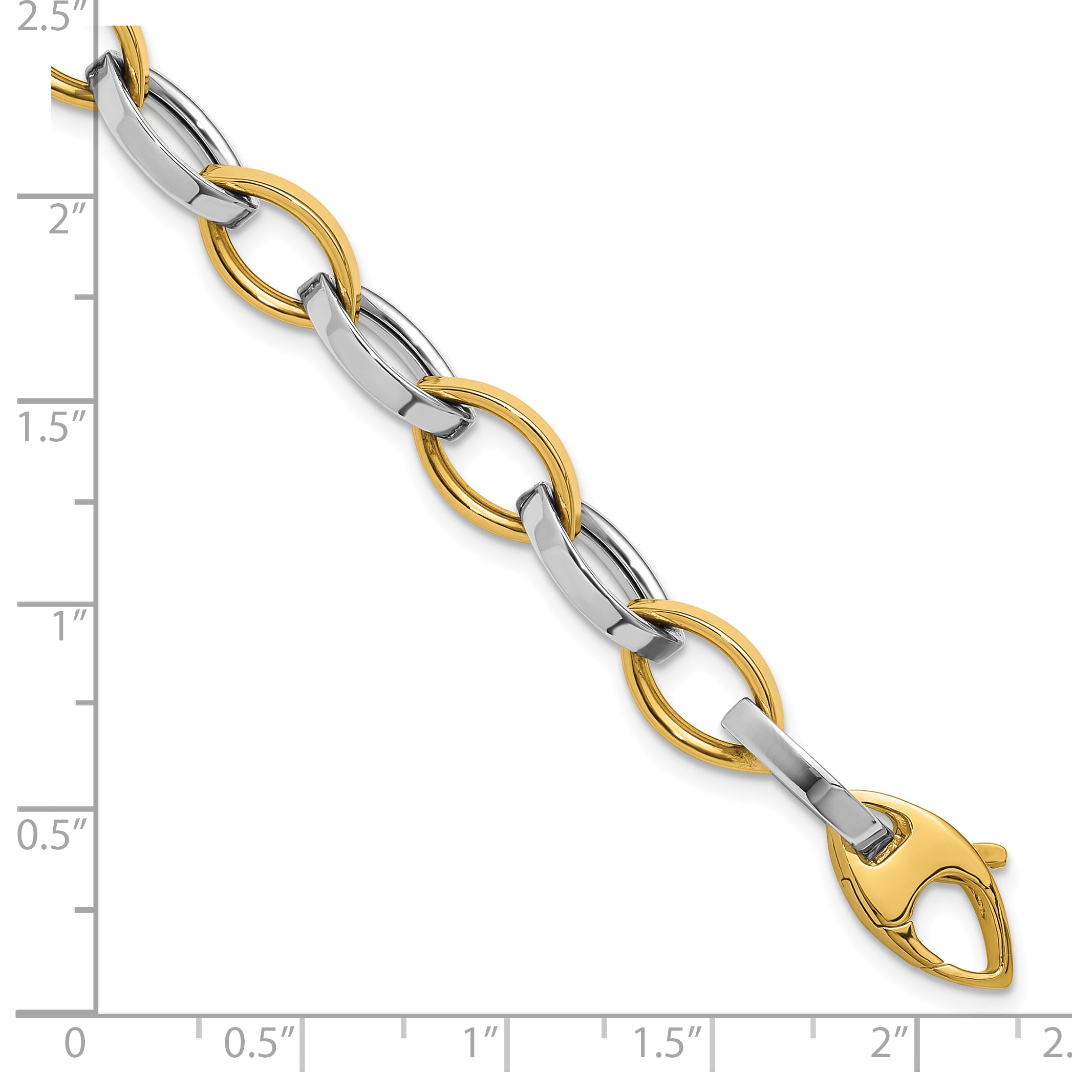 14K Two-Tone Polished Link Bracelet