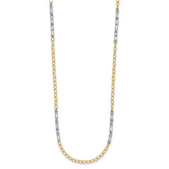 14K Two-Tone Polished Fancy Link Necklace