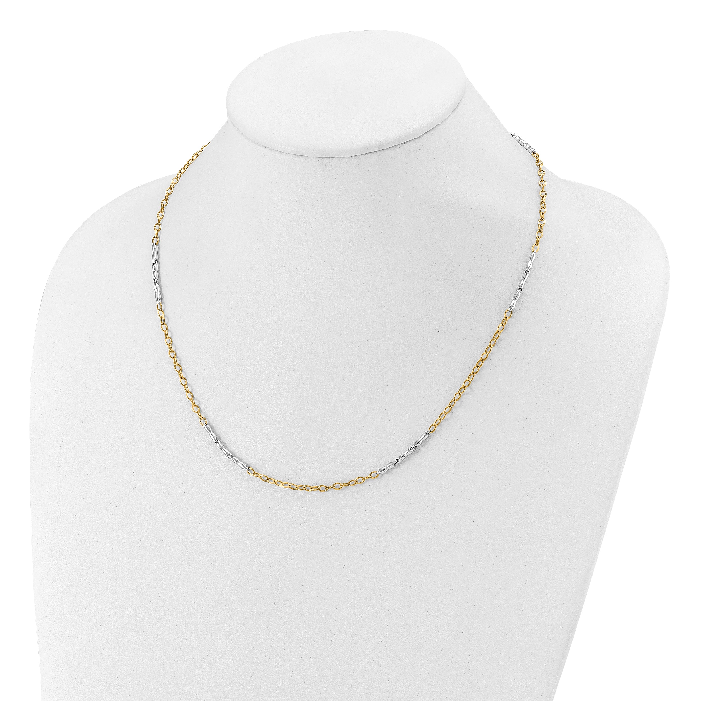 14K Two-Tone Polished Fancy Link Necklace