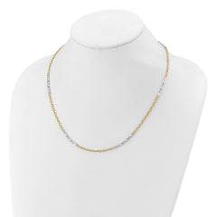 14K Two-Tone Polished Fancy Link Necklace