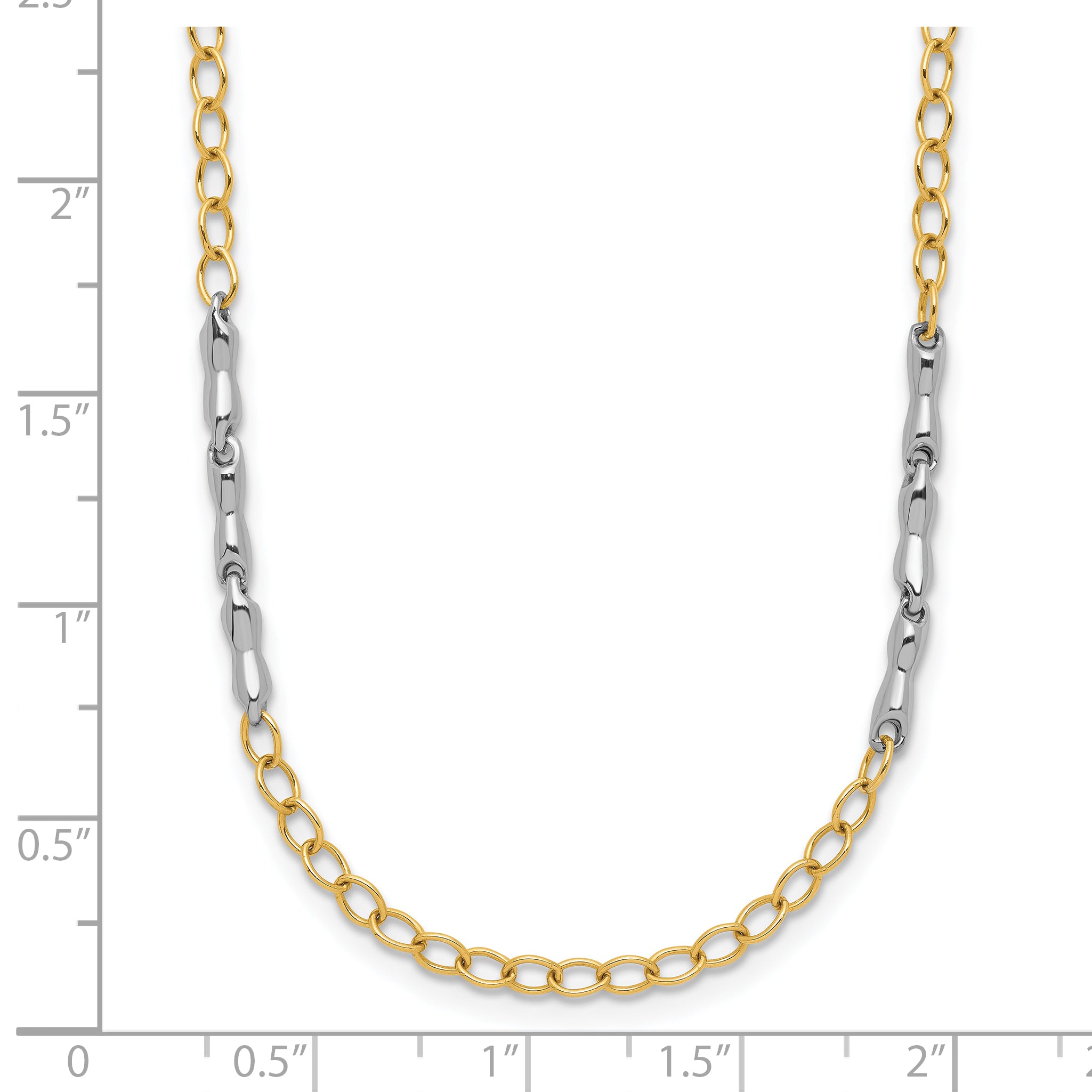 14K Two-Tone Polished Fancy Link Necklace
