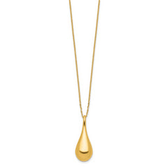 14K Polished Teardrop 16in w/2in ext. Necklace - 18