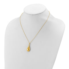 14K Polished Teardrop 16in w/2in ext. Necklace - 18