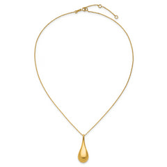14K Polished Teardrop 16in w/2in ext. Necklace - 18