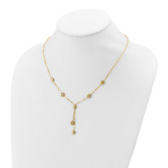 14K Polished and Diamond-cut Disc Design w/2in ext. Necklace