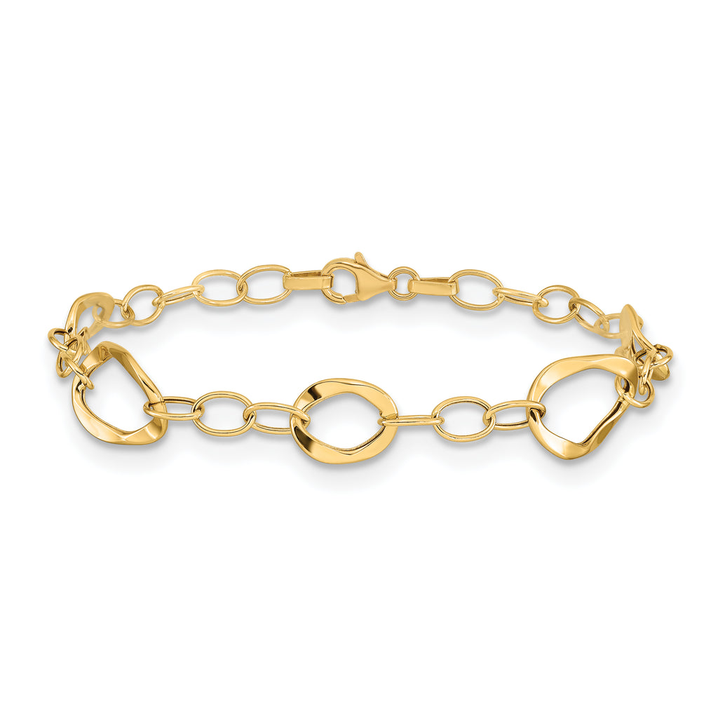 14K Polished Fancy Link Bracelet