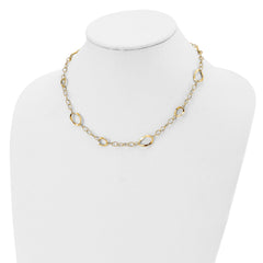 14K Polished Fancy Link w/2in ext. Necklace