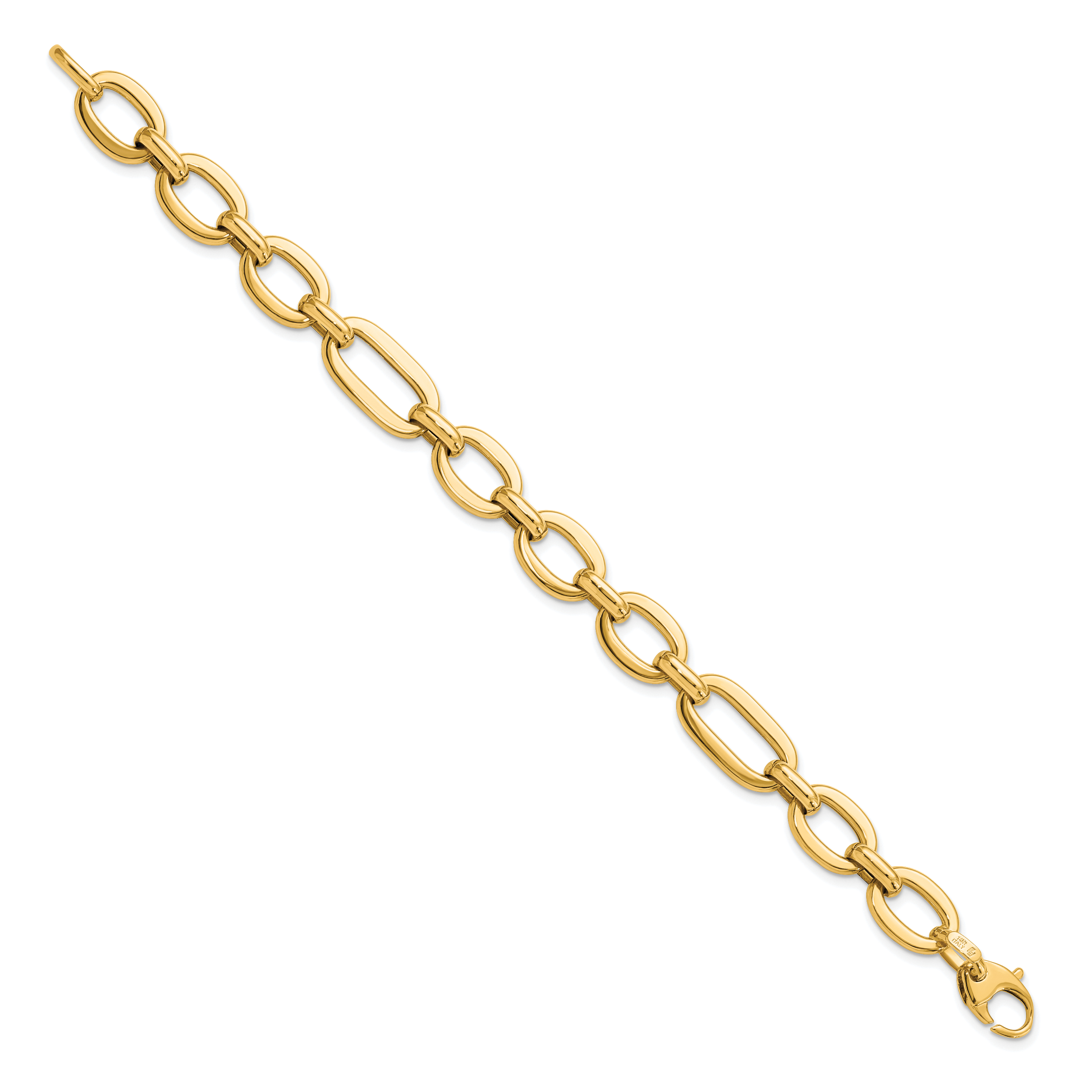 14K Polished 7in Fancy Link Bracelet Secondary image