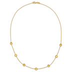 14K Gold Beaded Necklace with Polished Satin Finish and Lifetime Warranty