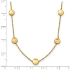 14K Gold Beaded Necklace with Polished Satin Finish and Lifetime Warranty