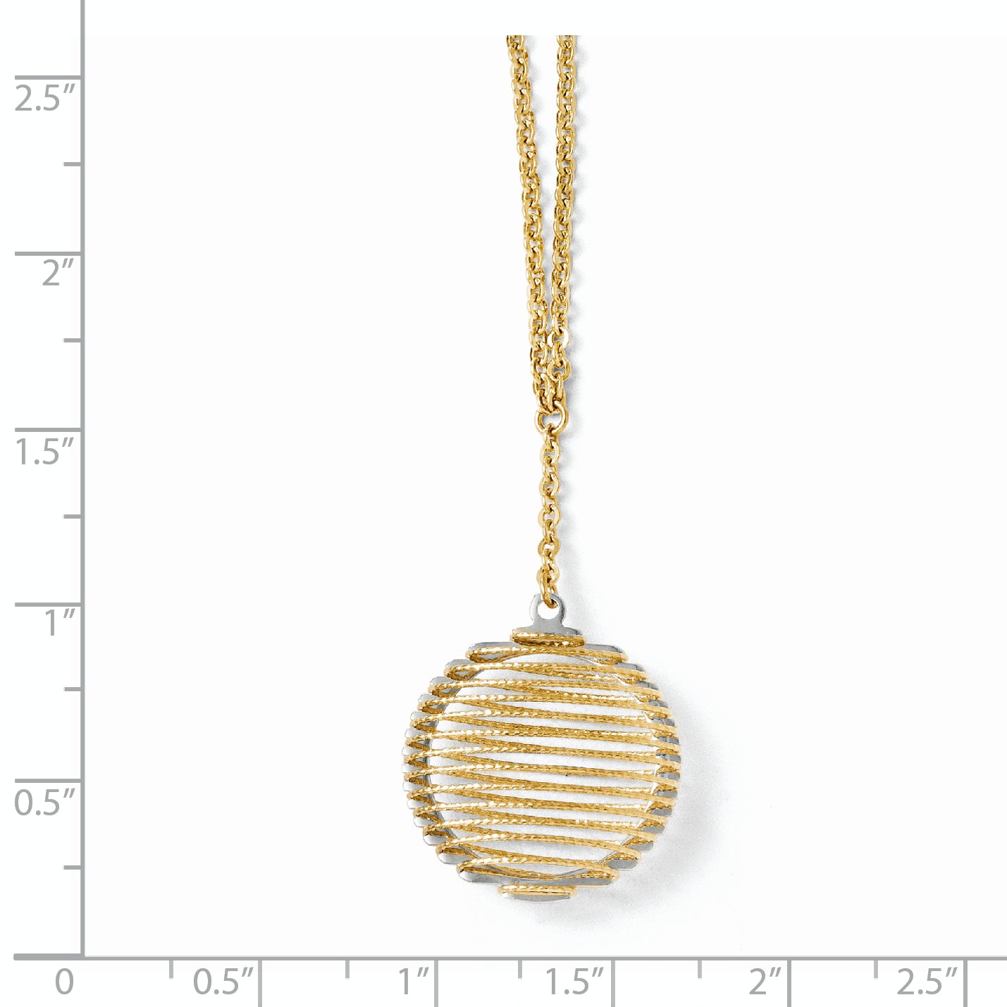 Wire Wrapped Necklace in 14K Two-Tone Gold