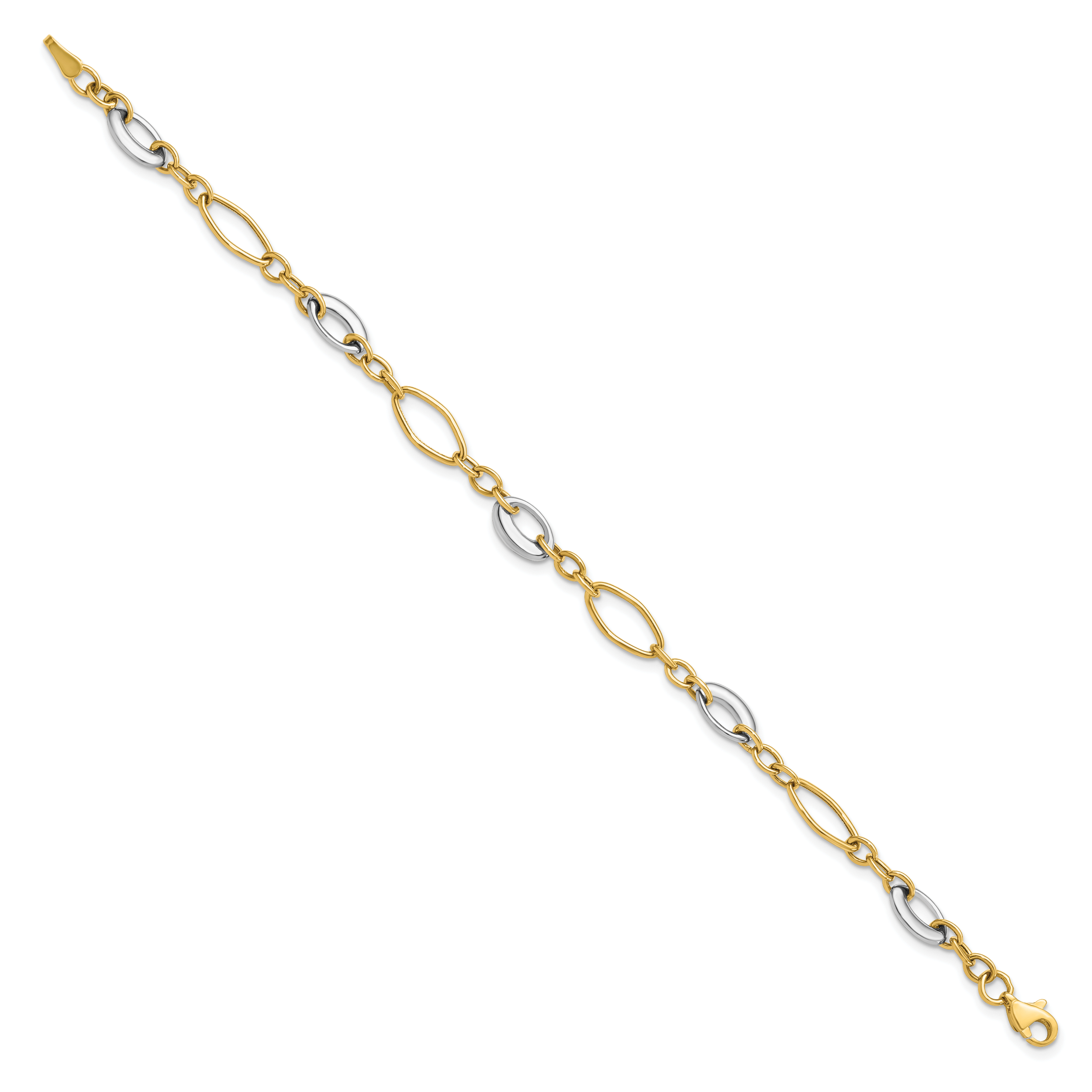 14K Two-tone Polished Fancy Link Bracelet Secondary image