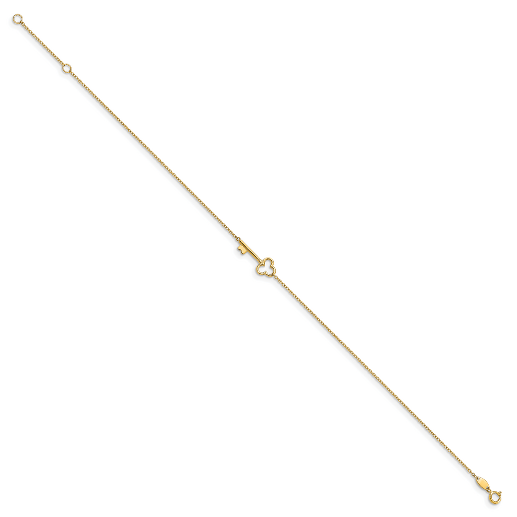 14K Polished Key  w/1in ext. Anklet