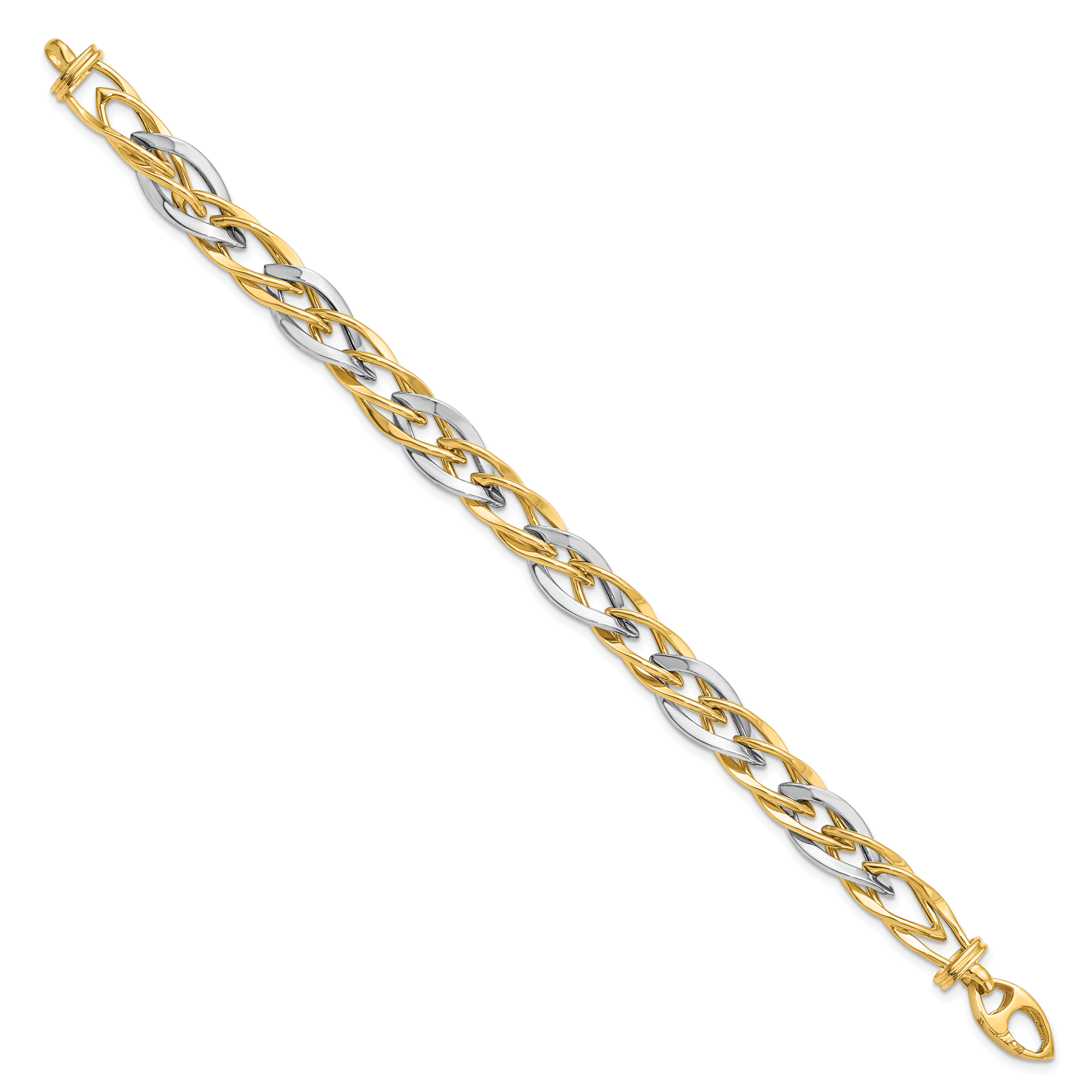 14K Two-tone Polished Fancy Link Bracelet Secondary image