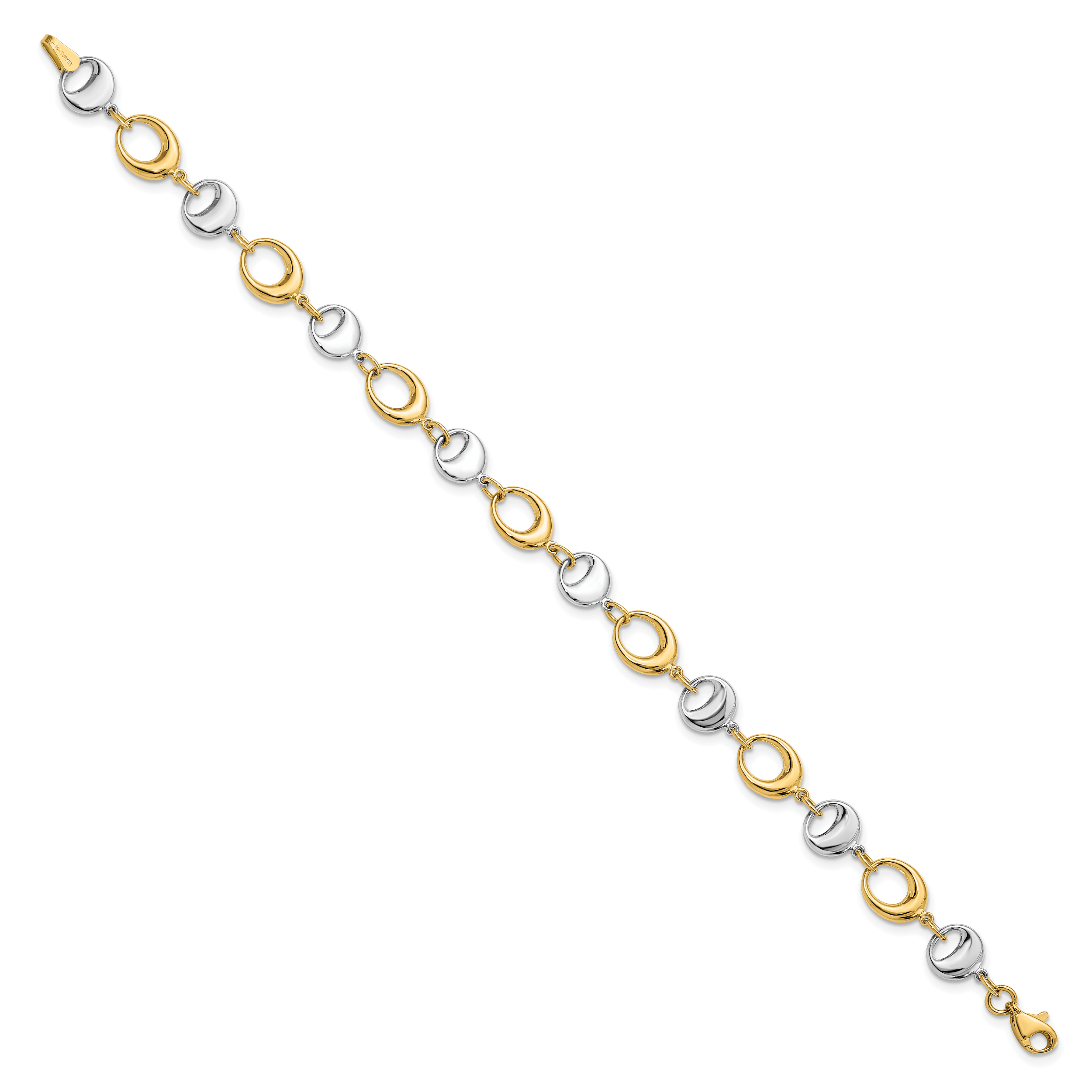 14K Two-tone Polished Link Bracelet Secondary image