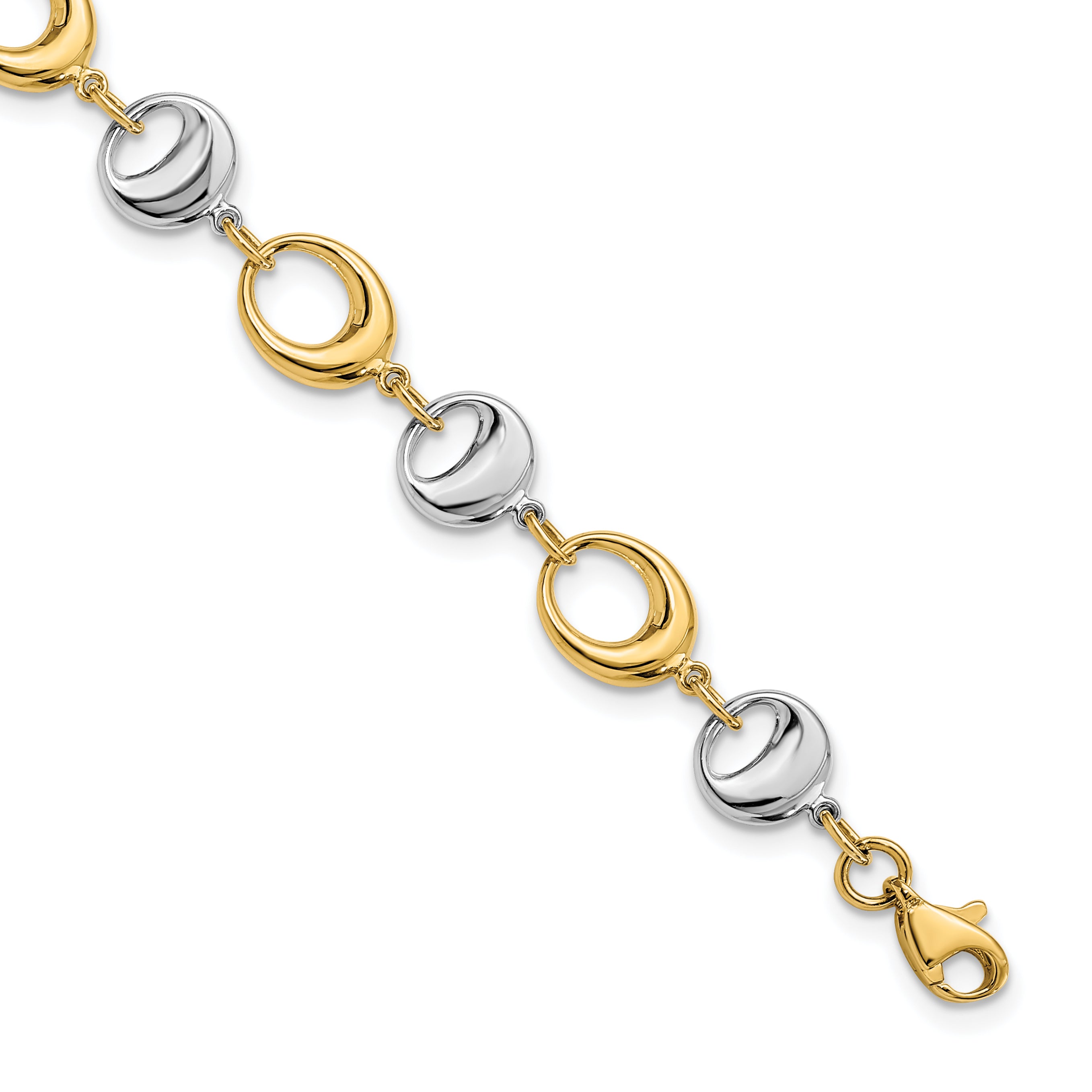 14K Two-tone Polished Link Bracelet Main image