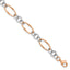 14K Two-tone Rose and White Polished Link Bracelet