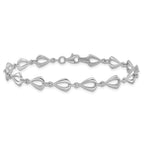 14K White Gold Polished Link Bracelet