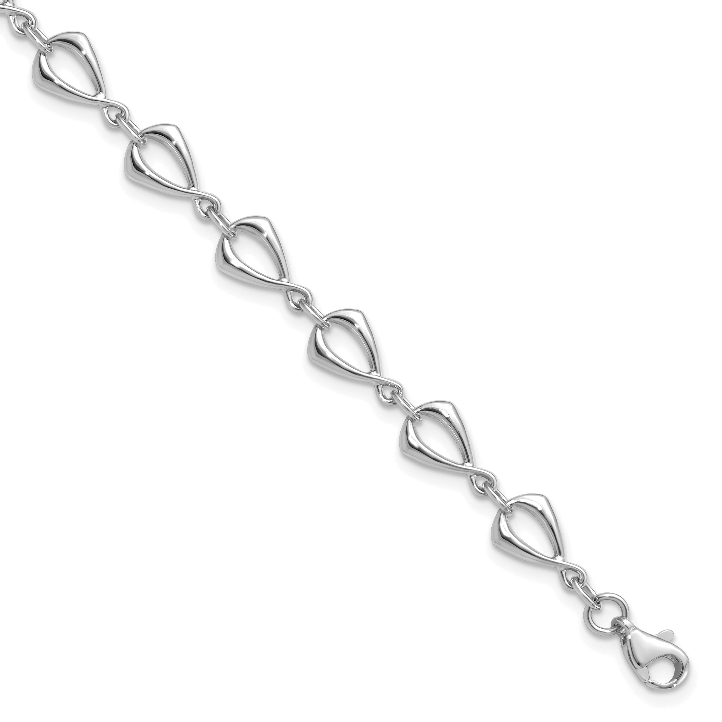 14K White Gold Polished Link Bracelet Main image