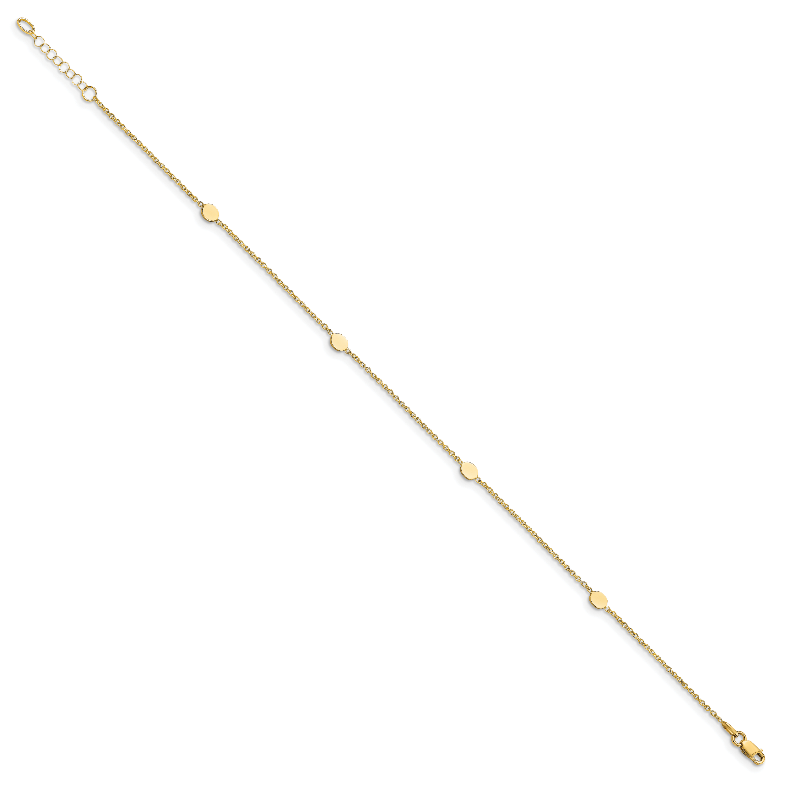 14K Polished  w/1in ext. Anklet Secondary image