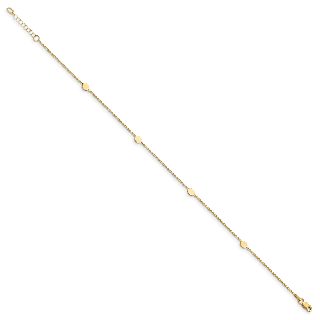 14K Polished  w/1in ext. Anklet