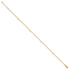 14K Polished  w/1in ext. Anklet