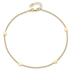 14K Polished  w/1in ext. Anklet