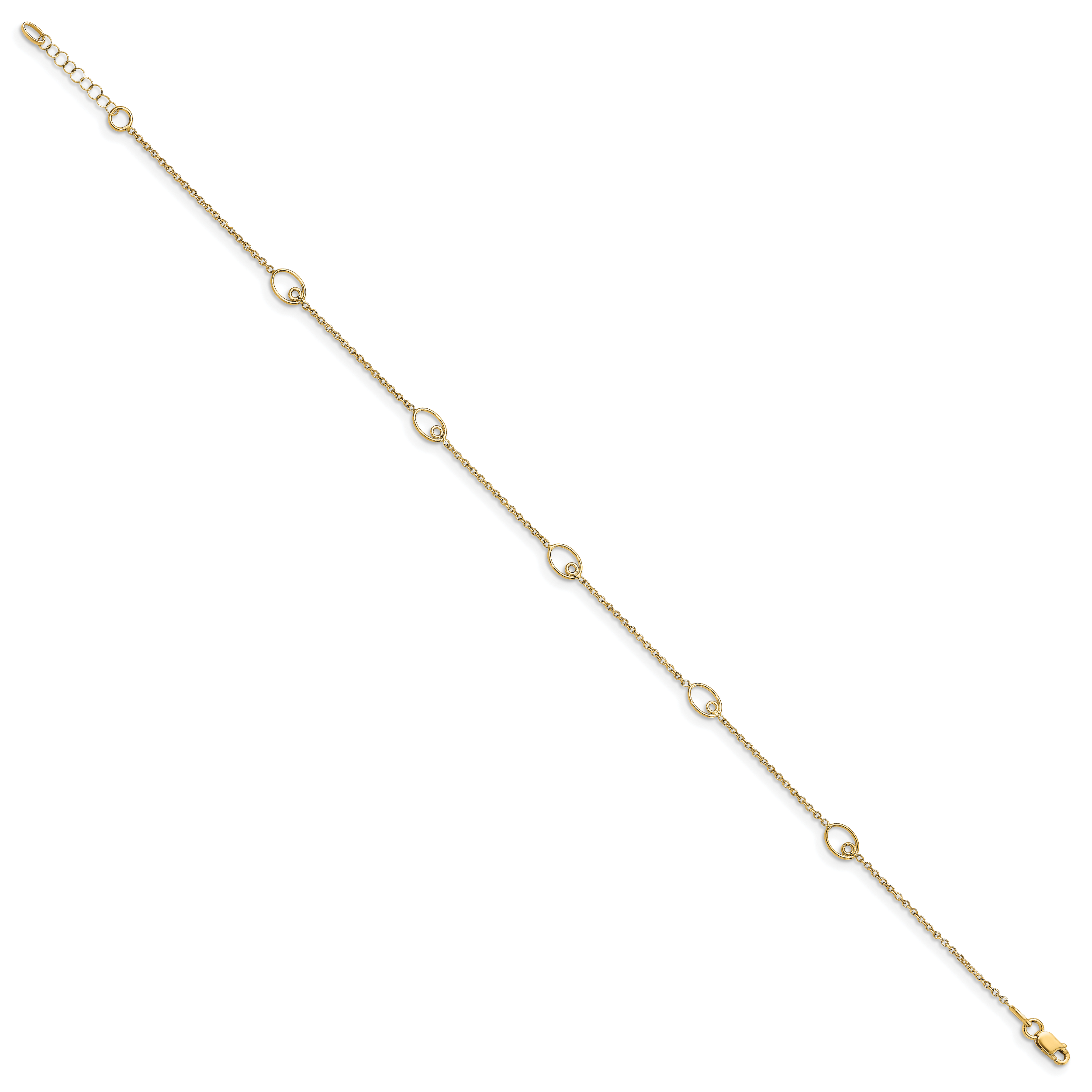 14K Polished w/1in ext. Anklet Secondary image