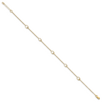 14K Polished w/1in ext. Anklet