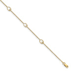14K Polished w/1in ext. Anklet