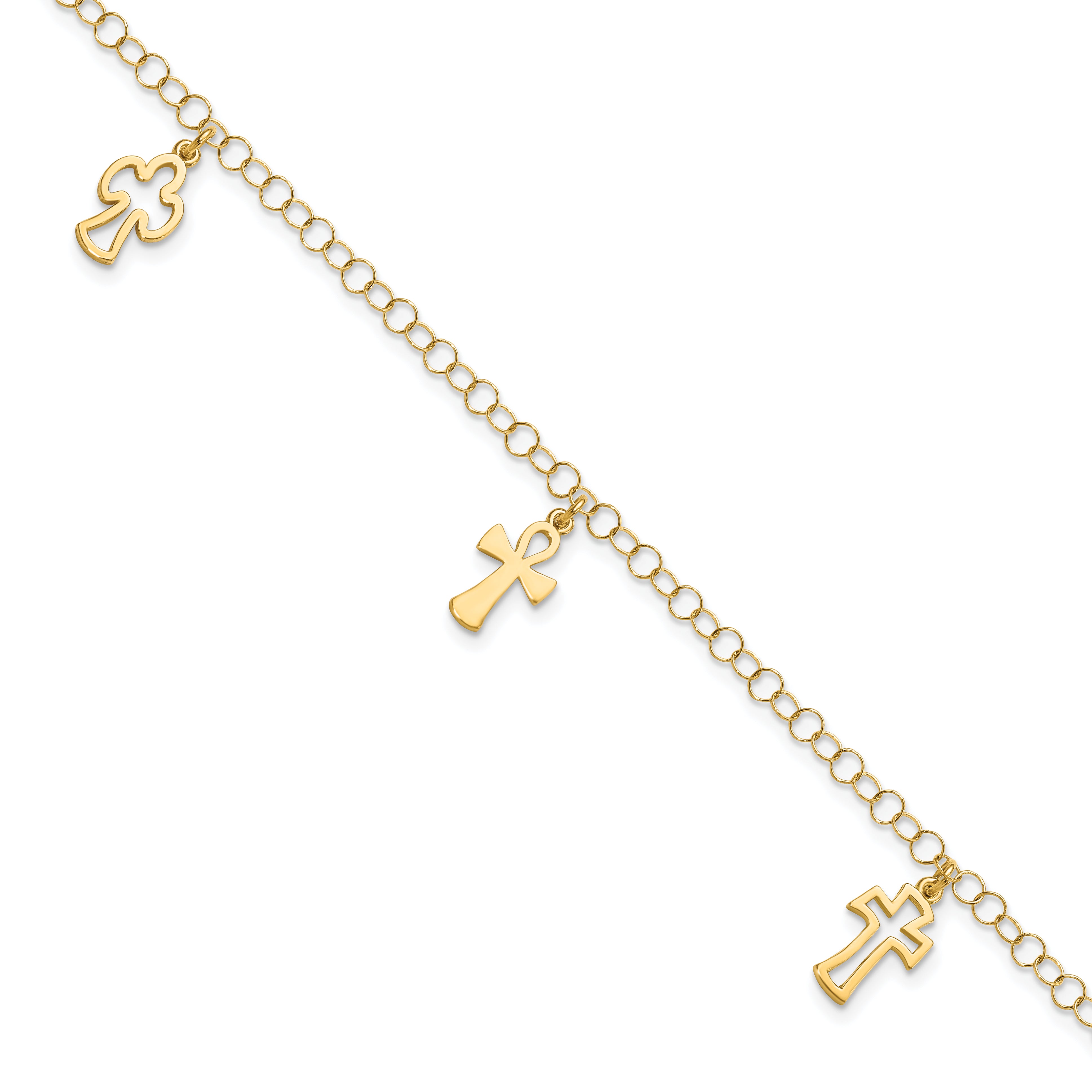 14K Polished Cross Bracelet Main image