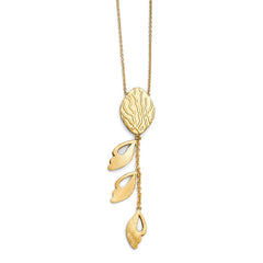 Leslie's 14K Yellow Gold Brushed and Textured Necklace With 2in ext