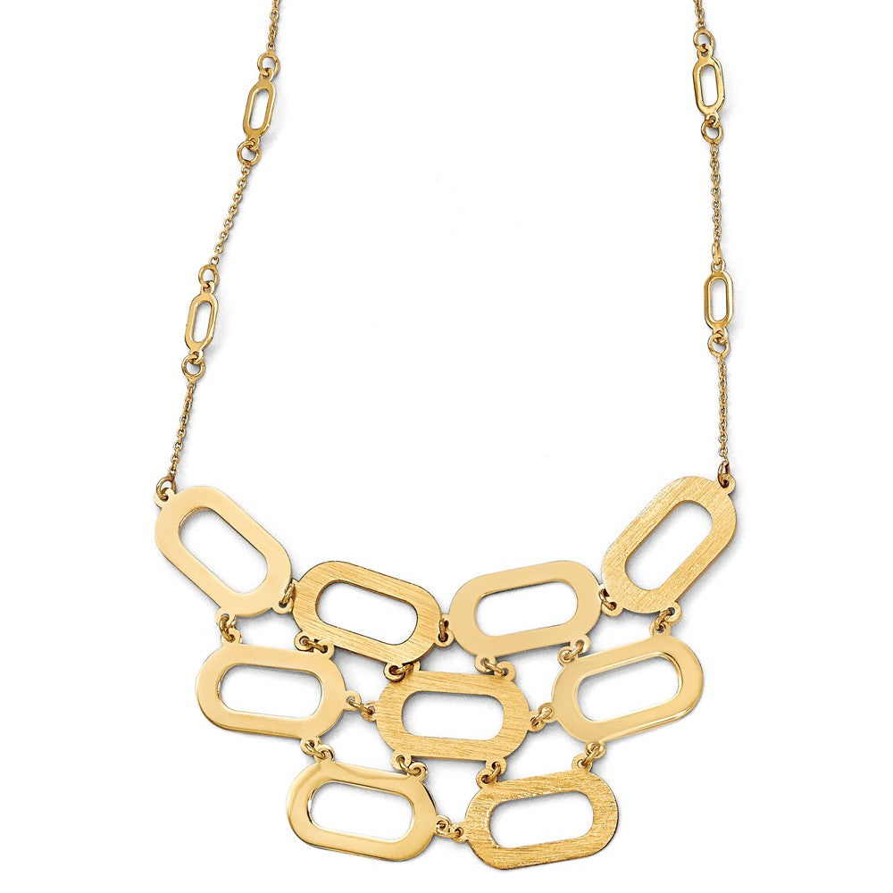 Leslie's 14K Yellow Gold Polished and Brushed Necklace With 2in ext