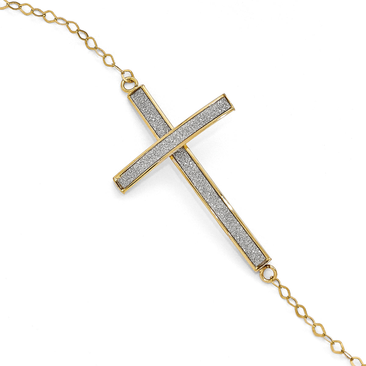 Leslie's 14K Glimmer Infused Sidways Cross Bracelet