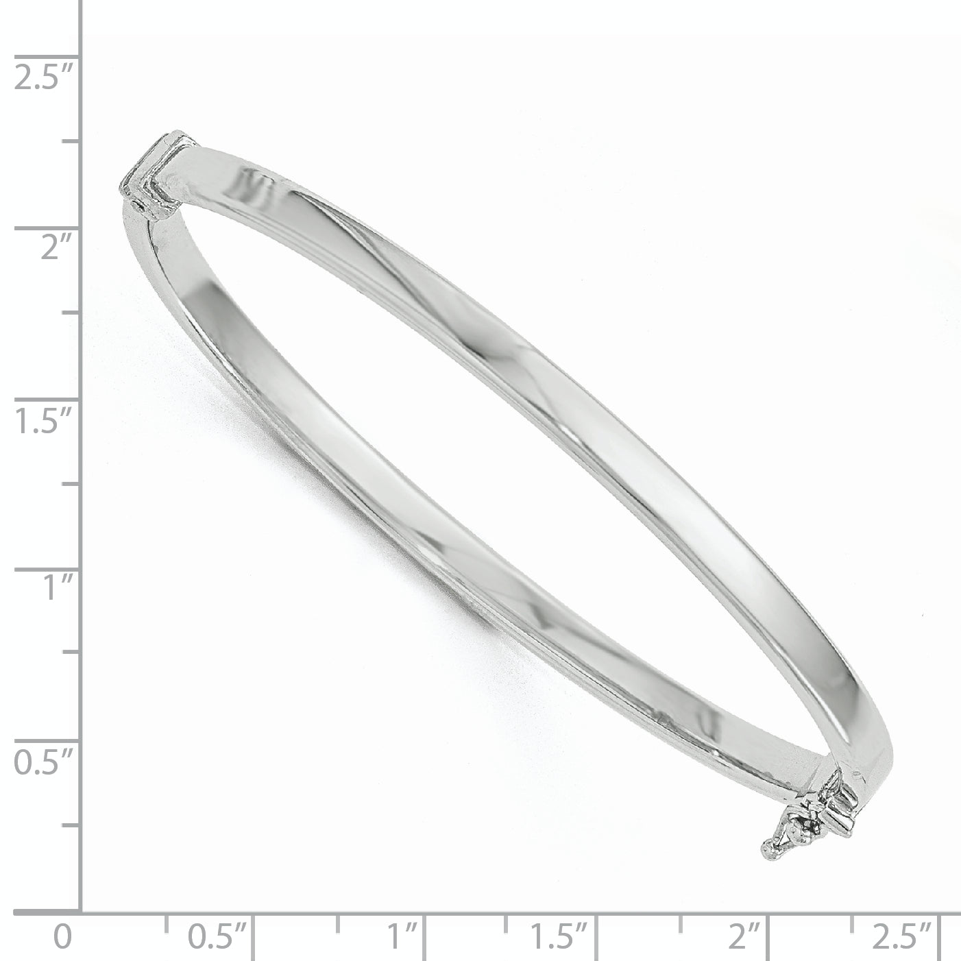 14K White Gold Polished Hinged Bangle Secondary image