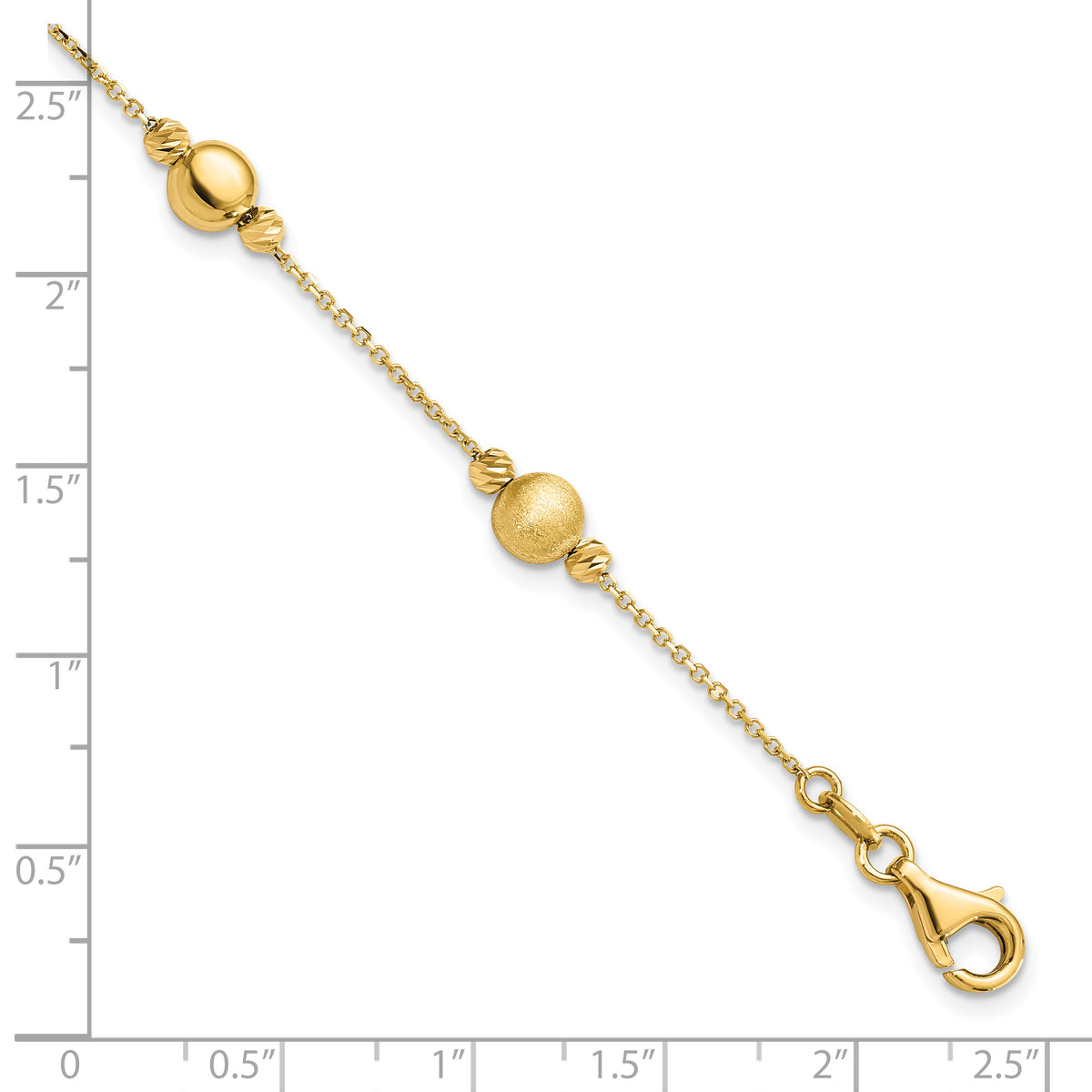 14K D/C Scratch Finish Polished Bracelet