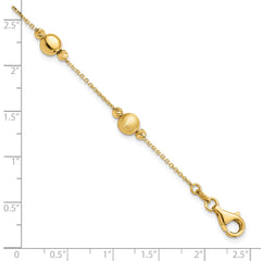 14K D/C Scratch Finish Polished Bracelet