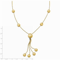 Leslie's 14K Yellow Gold Scratch Finish Beaded Necklace