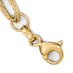 14K Two-tone Polished and Textured Fancy Link Bracelet