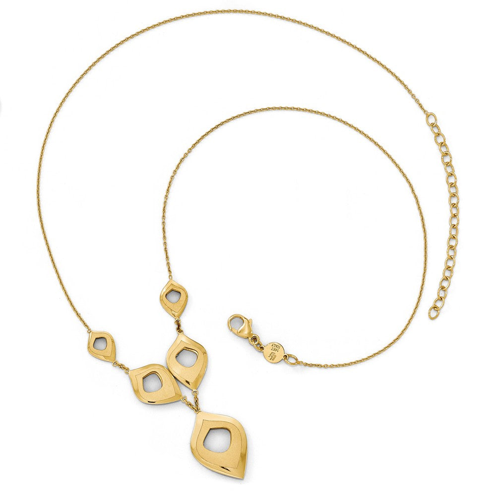 Leslie's 14K Yellow Gold Beaded Necklace with Polished Brushed Finish Secondary image