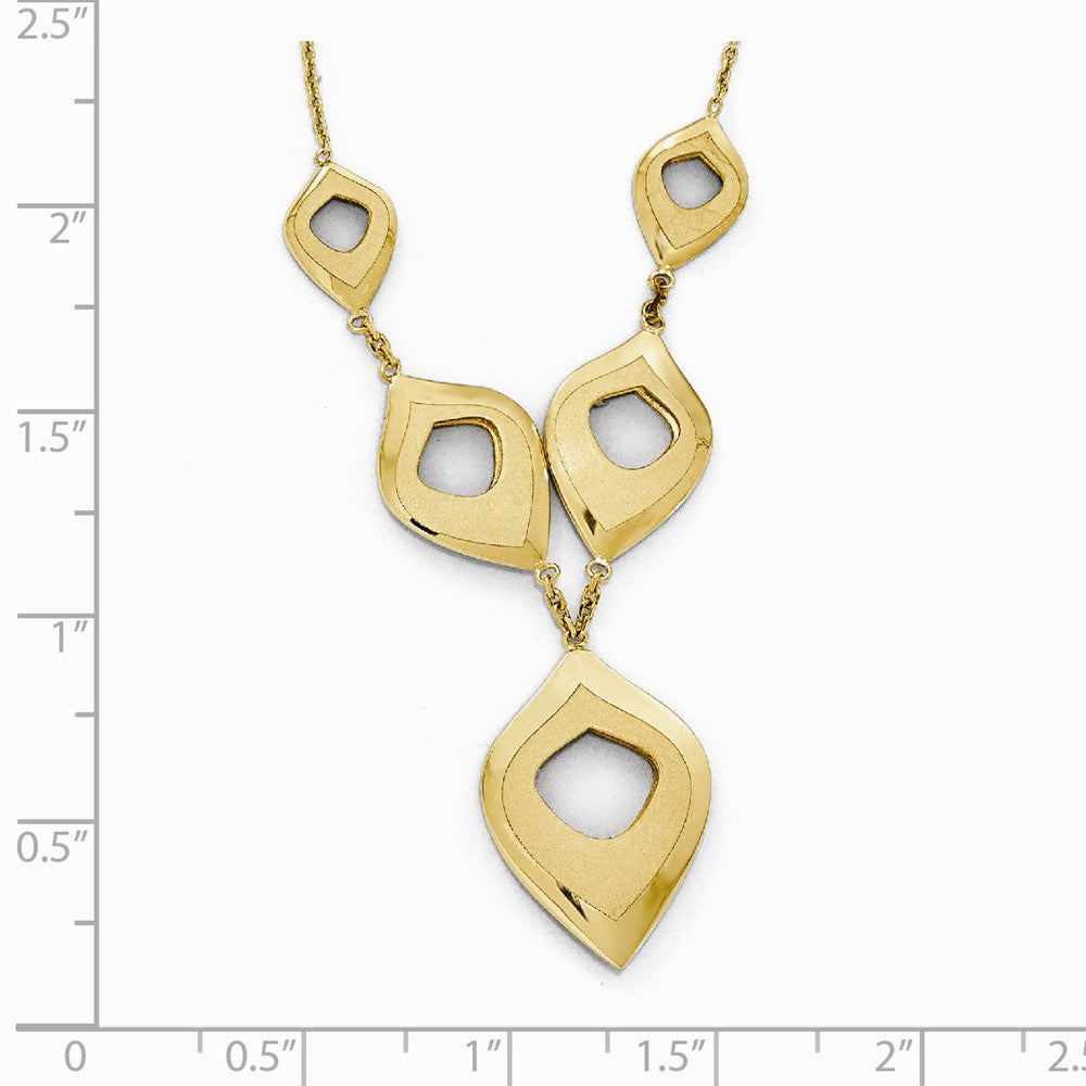 Leslie's 14K Yellow Gold Polished and Brushed w/2in ext. Necklace