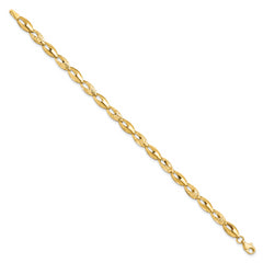 14K Polished and D/C Bracelet