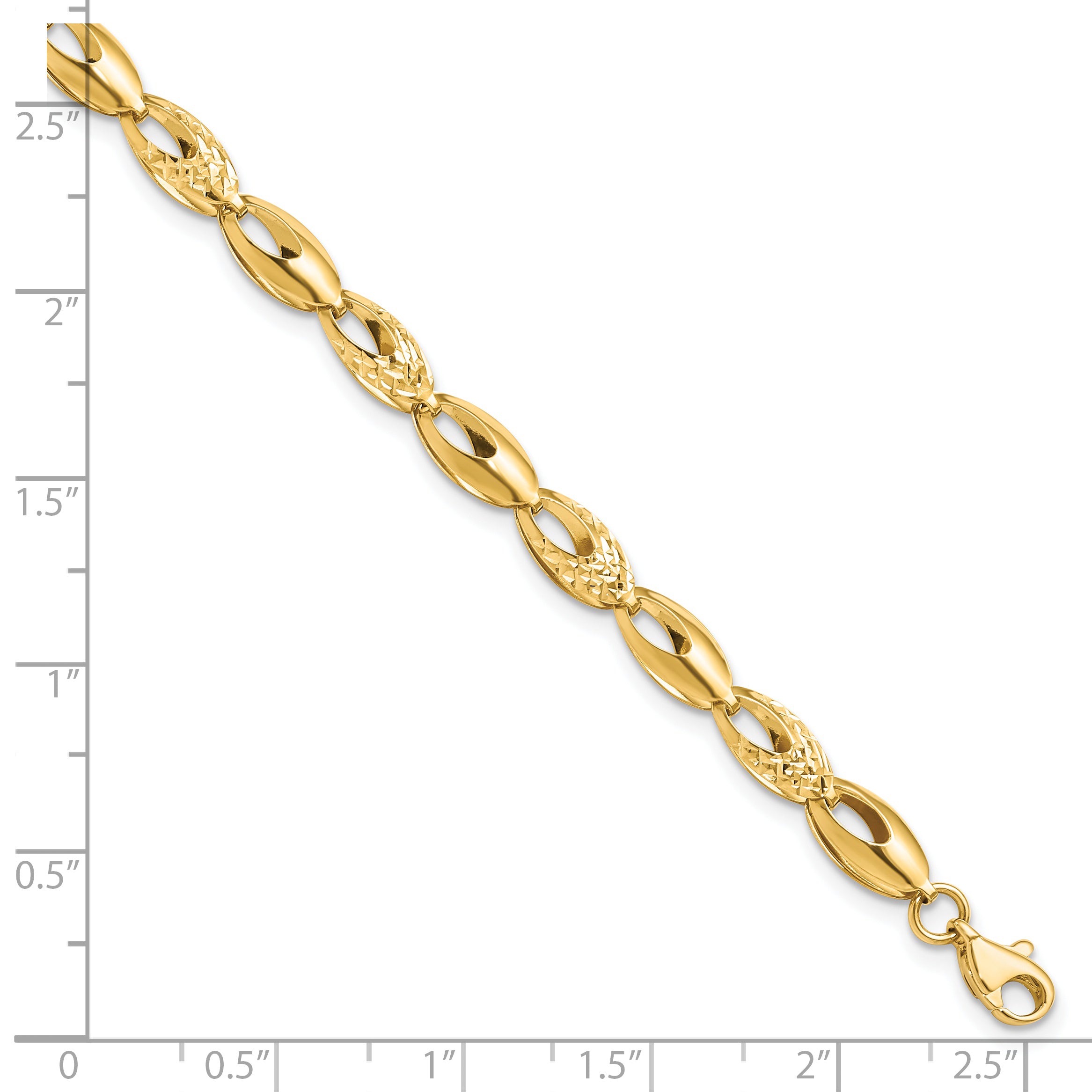 14K Polished and D/C Bracelet