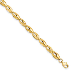 14K Polished and D/C Bracelet