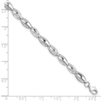 14K White Gold Polished and D/C Bracelet