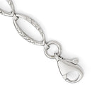 14K White Gold Polished and D/C Bracelet