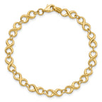 Polished Infinity Bracelet in 14K Yellow Gold