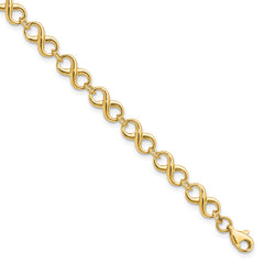 14K Polished Infinity Bracelet