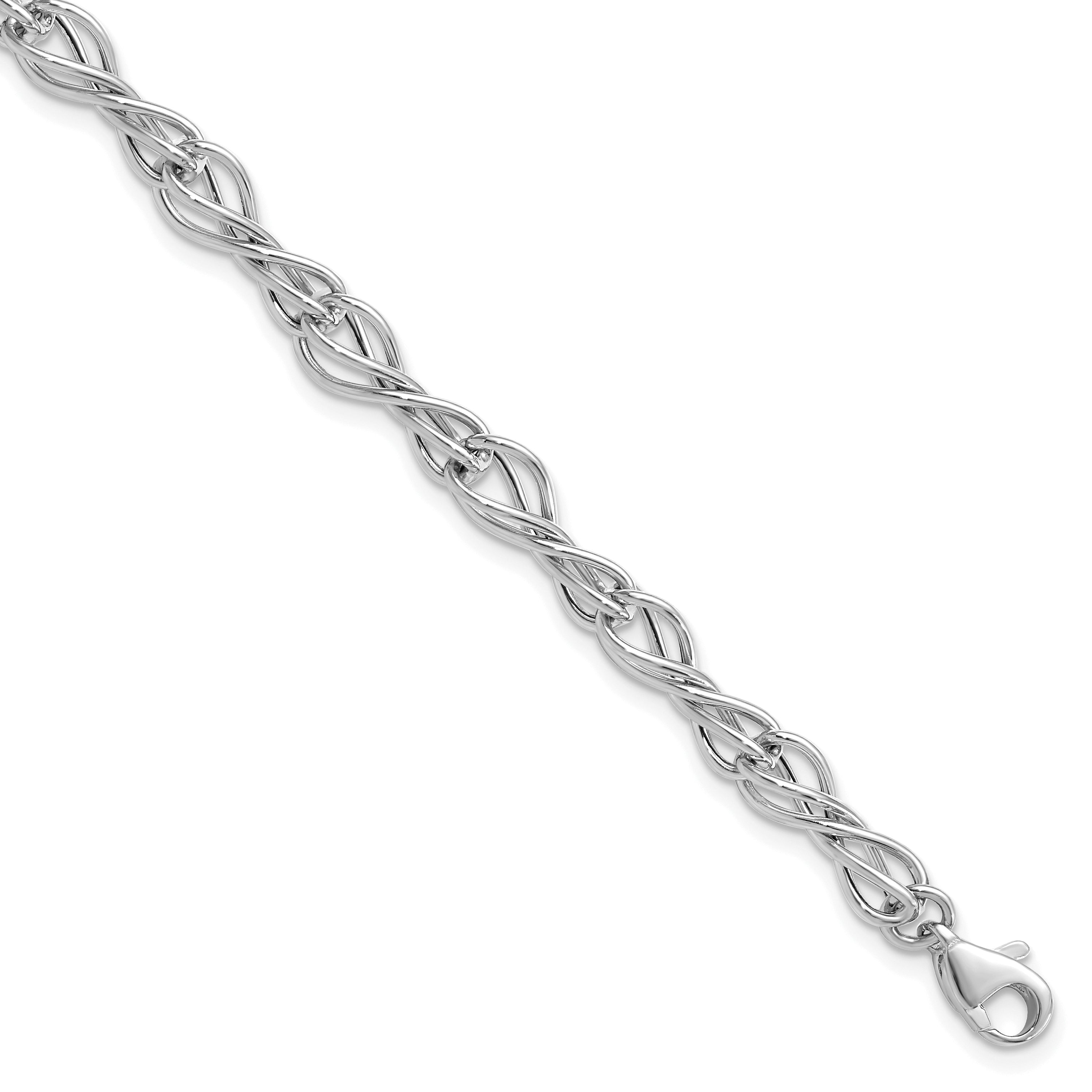 14K White Gold Polished Fancy Link Bracelet Main image